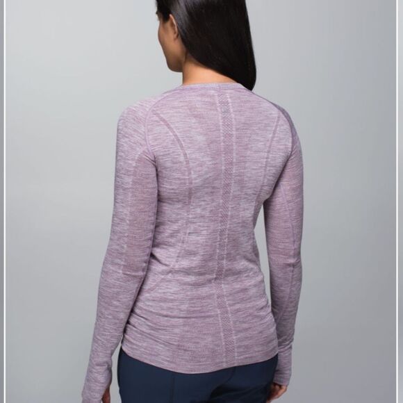 Lululemon Swiftly Tech Long Sleeve Crew Size 4 Space Dye Heathered Purple Fog - Picture 6 of 9